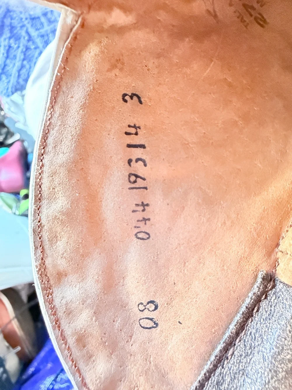 El General Ostrich Print Western Cowboy Boots Size 8 Tan Leather Embroidered